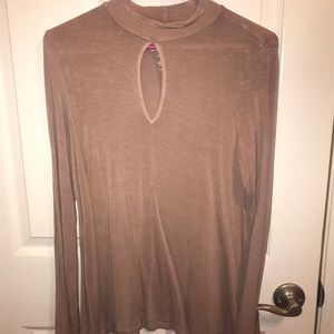 long sleeve, high neck, & open chest
